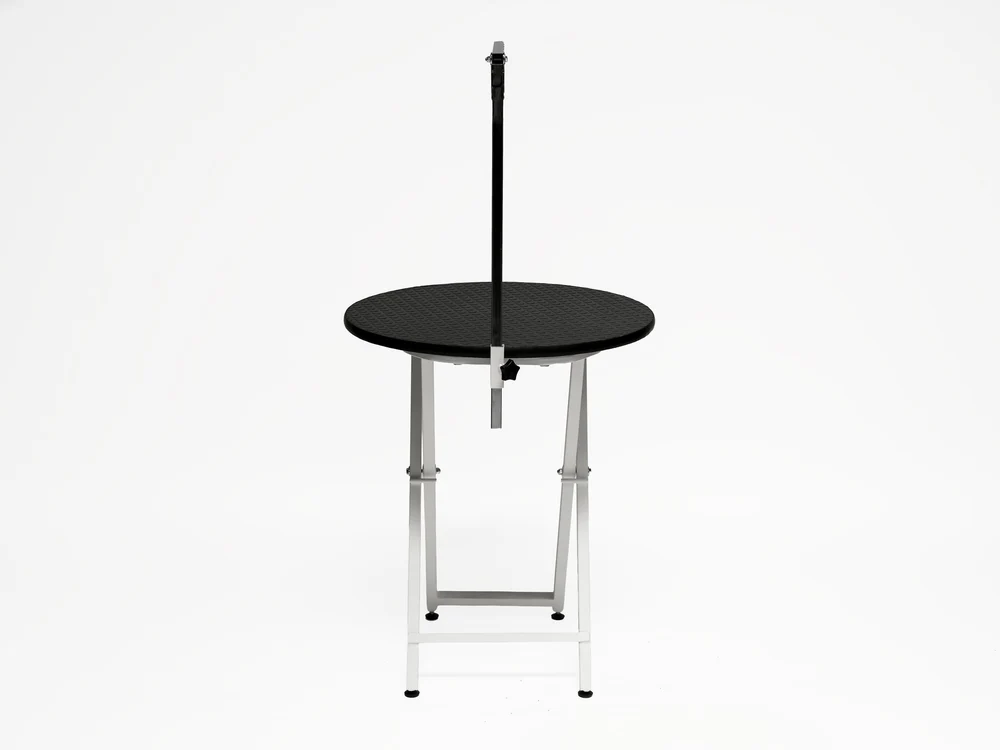 Folding Veterinary Grooming and Examination Table - White (Round Top Table) | TrioCare-6025